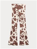Cotton Rich Pony Print Flared Leggings (2-16 Yrs)