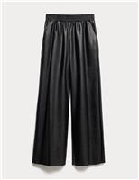 Faux Leather Wide Leg Trousers (6-16 Yrs)