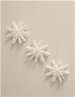 3pk Hanging Paper Snowflake Decorations