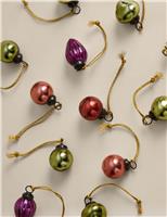 12pk Multicoloured Glass Mini Baubles