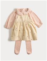 3pc Cotton Rich Cord Pinny Outfit (0-3 Yrs)