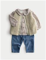 3pc Cotton Rich Gilet Outfit (0-6 Yrs)