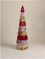3ft Striped Tinsel Tree Room Decoration
