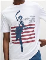 M&S Pure Cotton Bruce Springsteen T-Shirt White