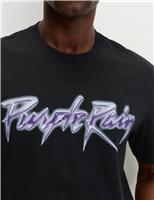 Pure Cotton Purple Rain Graphic T-Shirt