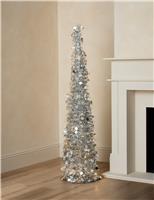 5ft Pre-Lit Tinsel Christmas Tree
