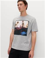 M&S Pure Cotton Eagles T-Shirt Grey Marl