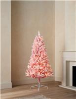 6ft Pre-Lit Snowy Pink Christmas Tree