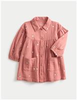 Pure Cotton Embroidered Double Cloth Dress (0 Mths-3 Yrs)