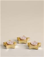 Set of 3 Star Glass Tealight Holders