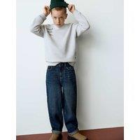 M&S Pure Cotton Barrel Leg Jeans (6-16 Yrs) Dark Blue