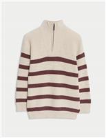 Cotton Rich Striped Half Zip Jumper (2-8 Yrs)