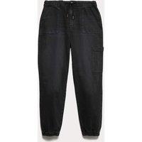 M&S Cotton Rich Denim Drawstring Jeans (6-16 Yrs) Black