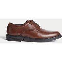 M&S Airflex Leather Derby Shoes Brown