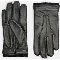 M&S Leather Cuffed Gloves Black