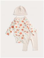 3pc Cotton Rich Halloween Pumpkin Outfit (7lbs-24 Mths)