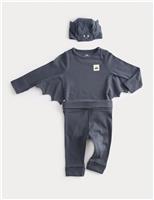 3pc Novelty Halloween Bat Outfit (0-24 Mths)