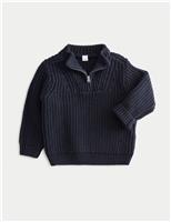 Knitted Quarter Zip Jumper (0-3 Yrs)
