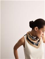 Pure Silk Floral Tile Square Scarf