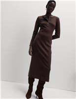 Cotton Rich Jersey Ribbed Midi Column Dress