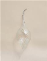 Glass Hanging Ridged Decoration