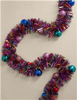Multicoloured Tinsel Bauble Garland