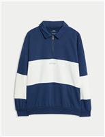 Cotton Rich Colour Block Rugby Top (6-16 Yrs)