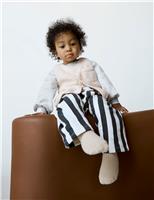 3pc Sweatshirt Striped Joggers Borg Gilet Outfit (0 Mths-3 Yrs)