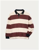 Pure Cotton Striped Rugby Top (6-16 Yrs)