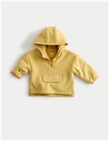 Cotton Blend Fleece Lined Half Zip Hoodie (0-3 Yrs)