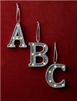Glitter Light Up Alphabet Hanging Decoration