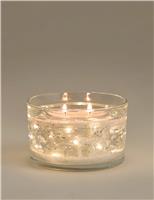 Silver 2 Wick Light Up Candle