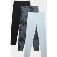 3pk Cotton Rich Print Leggings (6-16 Yrs)