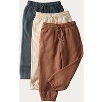 M&S 3 Pack Cotton Rich Plain Joggers (2-8 Yrs) Neutral