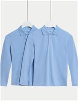 2 Pack Unisex Pure Cotton School Polo Shirts (2-18 Yrs)