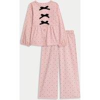 Pure Cotton Spotted Pyjamas (1-8 Yrs)