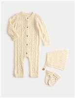 3pc Knitted All In One Set (7lbs-12 Mths)