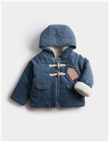 Borg Lined Paddington Cord Duffle Jacket (0-12 Mths)