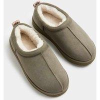 M&S Kids' Faux Fur Lined Slippers (9 Small - 7 Large) Dark Green