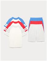 3pk Cotton Rich Raglan Striped Pyjama Sets (6-16 Yrs)