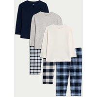 3pk Pure Cotton Check Pyjama Sets (1-16 Yrs)