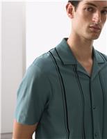 Cotton Rich Striped Revere Polo Shirt