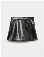 Faux Leather Mini A Line Skirt (6-16 Yrs)