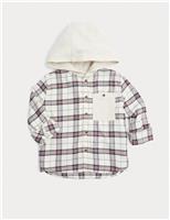 Pure Cotton Checked Hooded Shirt (2-8 Yrs)