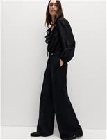 Cinched Detail Wide Leg Trousers