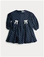 Cotton Rich Polka Dot Dress (1-8 Yrs)