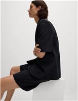 Straight Short Sleeve Single Breasted Blazer