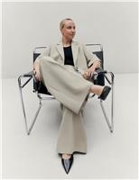 Tailored Pleat Front Wide Leg Trousers