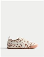 Kids Cow Print Slim Sole Trainers (3 Large - 7 Large)