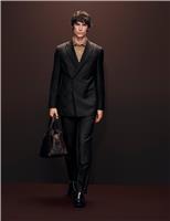 Tailored Fit Wool Blend Suit Trousers